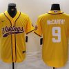 Men's Minnesota Vikings J.J. McCarthy #9 Yellow Jersey