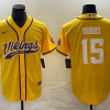 Men's Minnesota Vikings Joshua Dobbs #15 Gold Jersey Joint Edition