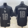 Men's Minnesota Vikings Justin Jefferson #18 Black RFLCTV Limited Jersey