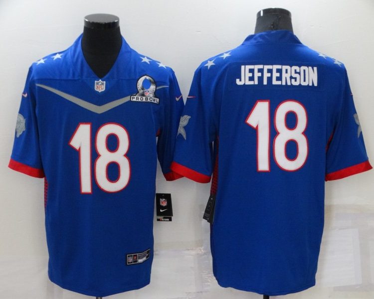 Men's Minnesota Vikings Justin Jefferson #18 Blue ALL STAR Jersey