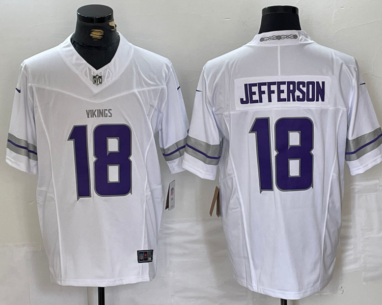Men's Minnesota Vikings Justin Jefferson #18 White Alternate Vapor F.U.S.E. Elite Jersey