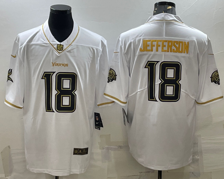Men's Minnesota Vikings Justin Jefferson #18 White Jersey