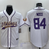 Men's Minnesota Vikings Randy Moss #84 White Jersey Joint Edition