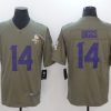 Men's Minnesota Vikings Stefon Diggs #14 Brown Jersey