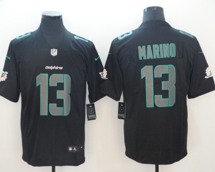 Men's Miami Dolphins Dan Marino #13 Black Jersey