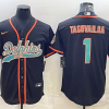 Men's Miami Dolphins Tua Tagovailoa #1 Black Jersey Joint Edition