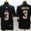 Men's Tampa Bay Buccaneers Jameis Winston #3 Black Authentic Jersey