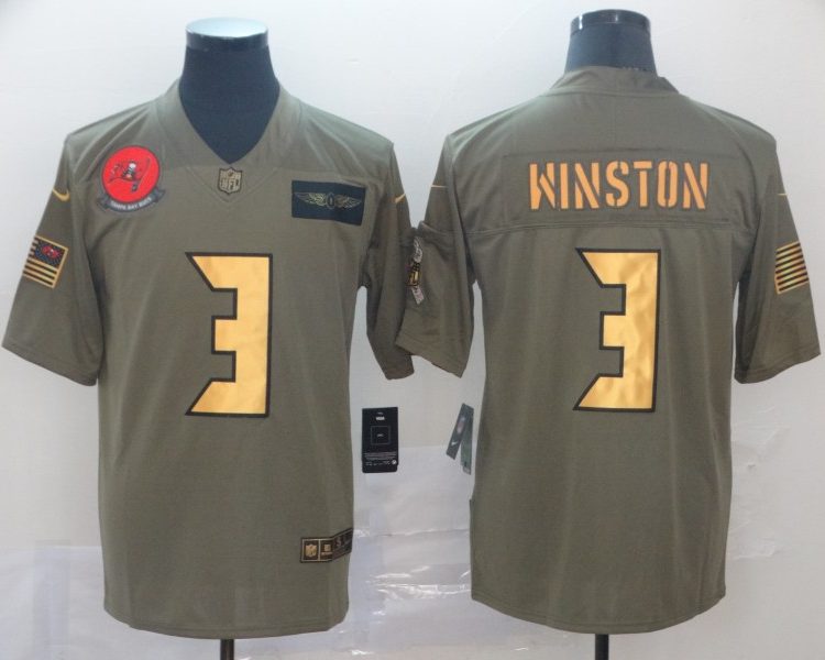 Men's Tampa Bay Buccaneers Jameis Winston #3 Brown Jersey