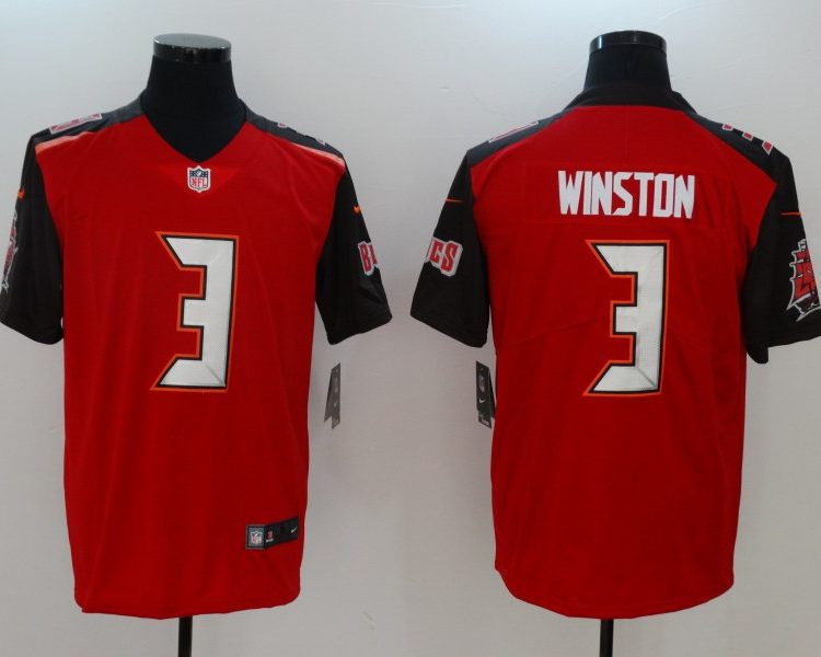 Men's Tampa Bay Buccaneers Jameis Winston #3 Red Team Jersey