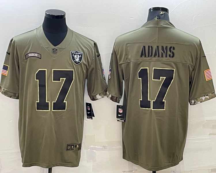 Men's Las Vegas Raiders Davante Adams #17 Olive 2022 Salute To Service Limited Jersey
