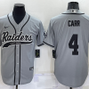 Men's Las Vegas Raiders Derek Carr #4 Gray Jersey Joint Edition