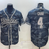 Men's Las Vegas Raiders Derek Carr #4 Grey Camouflage Jersey Joint Edition