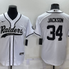 Men's Las Vegas Raiders Bo Jackson #34 White Jersey Joint Edition