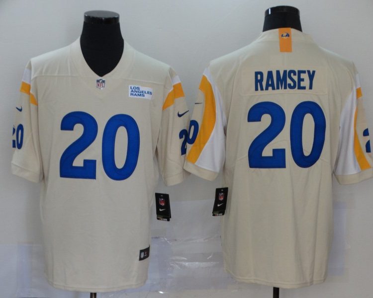 Men's Los Angeles Rams Jalen Ramsey #20 Beige Vapor Limited Jersey