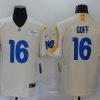 Men's Los Angeles Rams Jared Goff #16 Beige Vapor Limited Jersey