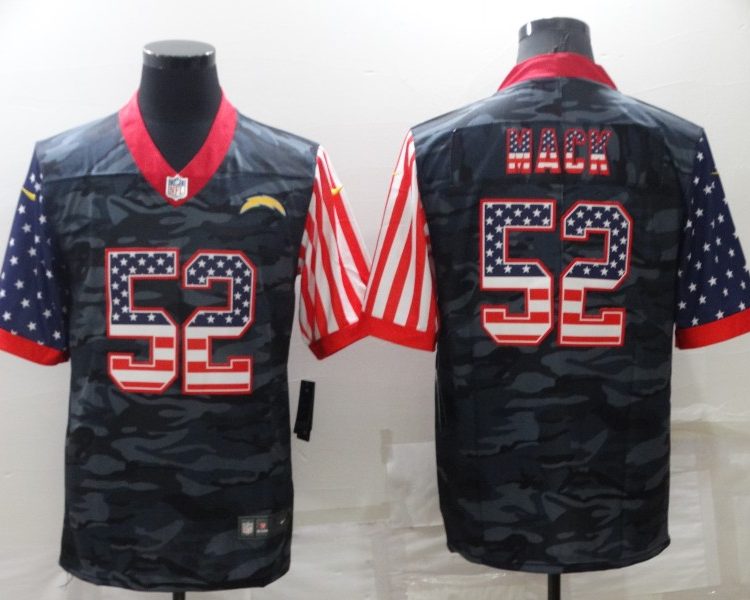 Men's Los Angeles Chargers Khalil Mack #52 Grey Camouflage Jersey