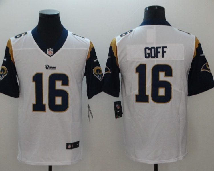Men's Los Angeles Rams Jared Goff #16 White Jersey