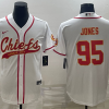 Men's Kansas City Chiefs Chris Jones #95 White Jersey Joint Edition