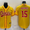 Men's Kansas City Chiefs Patrick Mahomes #15 Gold Jersey Joint Edition