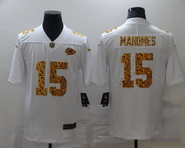 Men's Kansas City Chiefs Patrick Mahomes #15 White Jersey