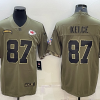 Men's Kansas City Chiefs Travis Kelce #87 Olive 2022 Salute To Service Limited Jersey