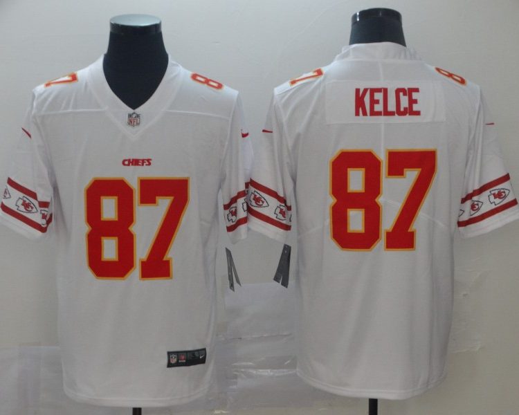 Men's Kansas City Chiefs Travis Kelce White  Jersey