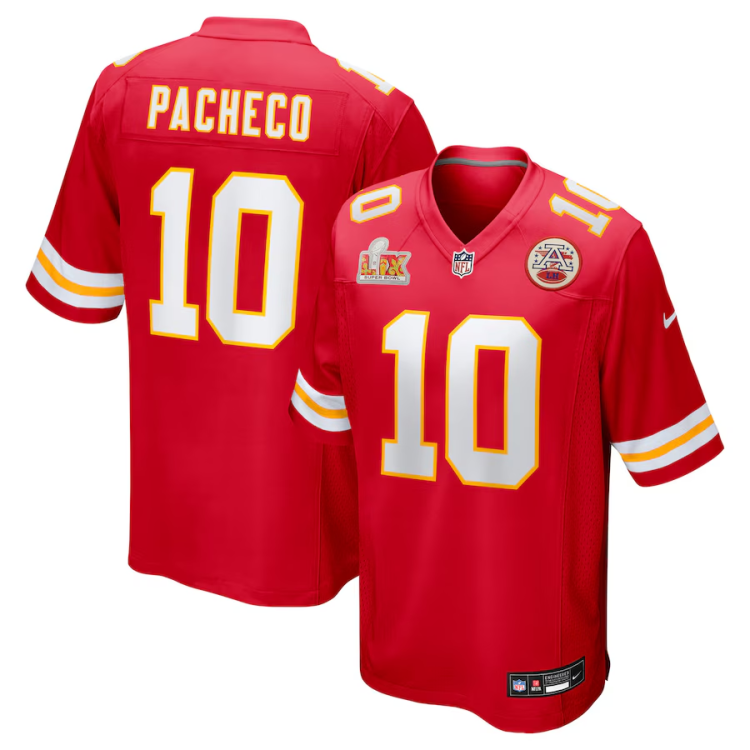 Men's Kansas City Chiefs Isiah Pacheco #10 Red Super Bowl LIX Jersey