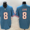 Men's Tennessee Titans Will Levis #8 Light Blue Oilers Throwback Legend Jersey