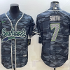 Men's Seattle Seahawks Geno Smith #7 Grey Camouflage Jersey Joint Edition