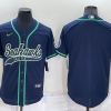 Men's Seattle Seahawks Navy Blank Jersey