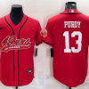 Men's San Francisco 49ers Brock Purdy #13 Red Jersey Joint Edition