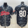 Men's San Francisco 49ers Jerry Rice #80 Grey Camouflage Jersey Joint Edition