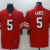 Men's San Francisco 49ers Trey Lance #5 Red Vapor Limited Jersey