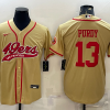 Men's San Francisco 49ers Brock Purdy #13 Gold Jersey Joint Edition