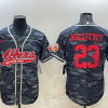 Men's San Francisco 49ers Christian McCaffrey #23 Grey Camouflage Jersey Joint Edition