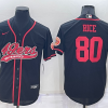 Men's San Francisco 49ers Jerry Rice #80 Black Jersey Joint Edition