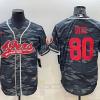 Men's San Francisco 49ers Jerry Rice #80 Grey Camouflage Jersey Joint Edition
