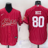 Men's San Francisco 49ers Jerry Rice #80 Red Jersey Joint Edition