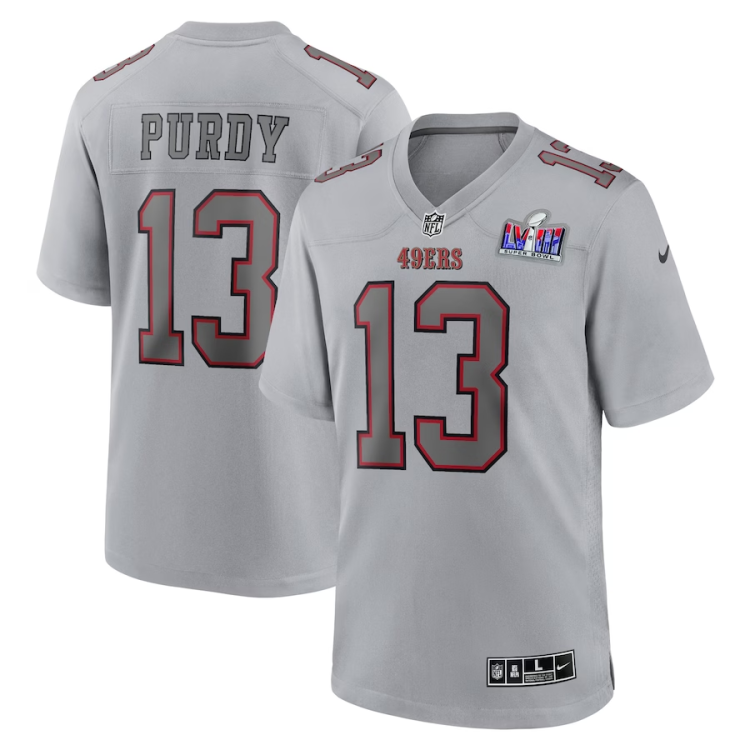 Men's San Francisco 49ers Brock Purdy #13 Gray Super Bowl LVIII Atmosphere Jersey