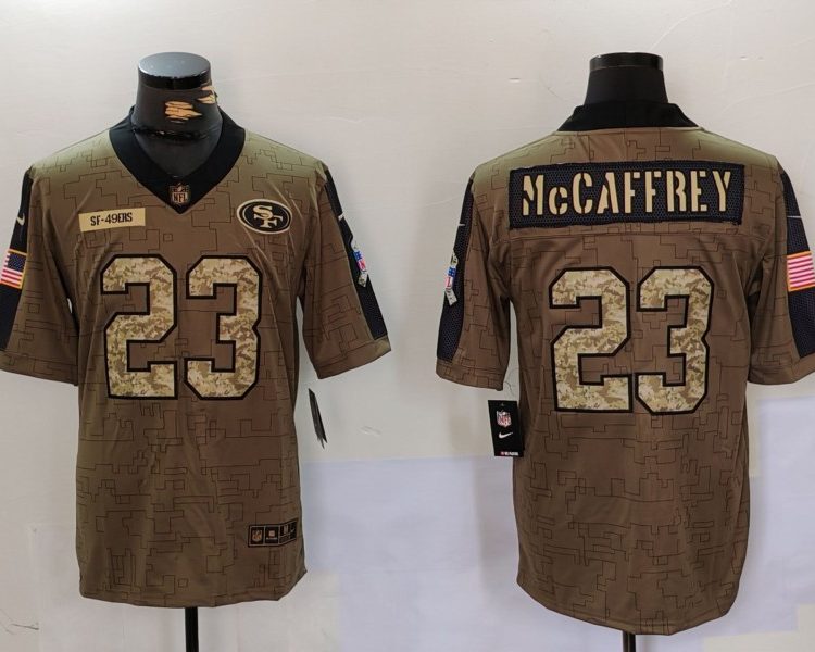 Men's San Francisco 49ers Christian McCaffrey #23 Brown Jersey