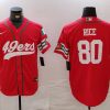 Men's San Francisco 49ers Jerry Rice #80 Scarlet Jersey