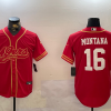 Men's San Francisco 49ers Joe Montana #16 Scarlet Team Jersey