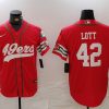 Men's San Francisco 49ers Ronnie Lott #42 Scarlet Jersey