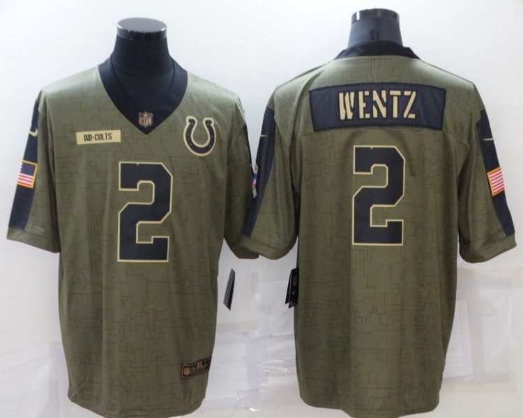 Men's Indianapolis Colts Carson Wentz #2 Brown Jersey