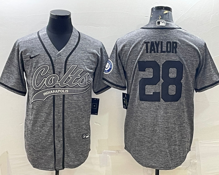 Men's Indianapolis Colts Jonathan Taylor #28 Gray Jersey Joint Edition