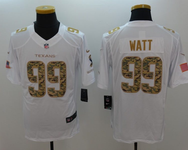 Men's Houston Texans J.J. Watt #99 White Jersey
