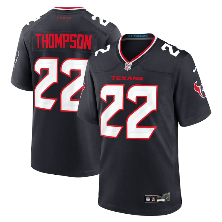 Men's Houston Texans Josh Thompson #22 Navy Team Jersey