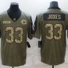 Men's Green Bay Packers Aaron Jones #33 Brown Jersey