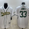 Men's Green Bay Packers Aaron Jones #33 White Jersey Joint Edition
