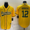 Men's Green Bay Packers Aaron Rodgers #12 Gold Inverted Team Jersey Joint Edition